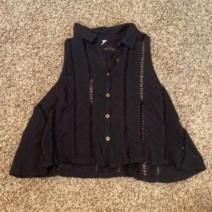 Free people size small button down tank top